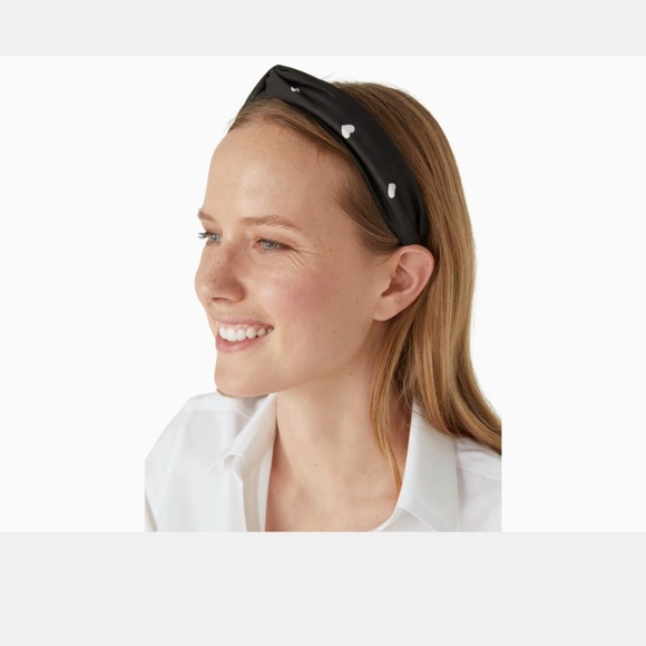 kate spade Accessories - HOST PICK! Kate Spade Heart Twisted Silk Black Headband New With Tags